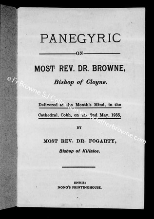 PANEGYRIC FOR BISHOP BROWNE  PAGE 1